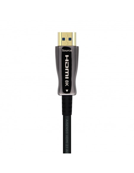AISENS Cable HDMI V2.1 AOC Ultra Alta Velocidad   HEC 8k@60Hz 4k@120Hz 4 4 4 48Gbps, A M-A M, Negro, 30m