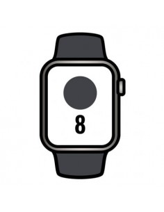 Apple Watch Series 8/ GPS/ Cellular/ 45mm/ Caja de Acero Inoxidable Grafito/ Correa Deportiva Medianoche