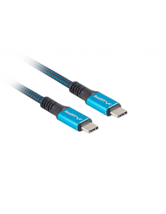 CABLE USB-C 4.0 LANBERG MACHO/MACHO 1.2M 100W 8K 30HZ NEGRO/AZUL