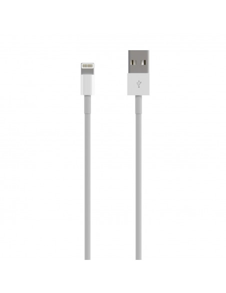AISENS Cable Lightning A USB 2.0, Lightning M-USB A M, Blanco, 0.5 m