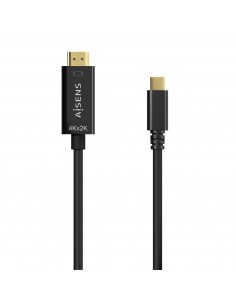 AISENS Cable Conversor USB-C A HDMI 4K@30Hz, USB-C M-HDMI M, Negro, 0.8M