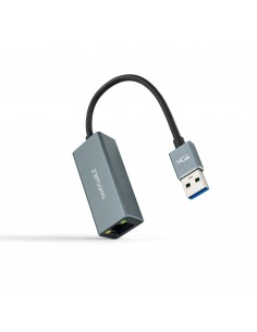 Nanocable Conversor USB 3.0 a Ethernet Gigabit 10 100 1000 Mbps, Aluminio, Gris, 15 cm