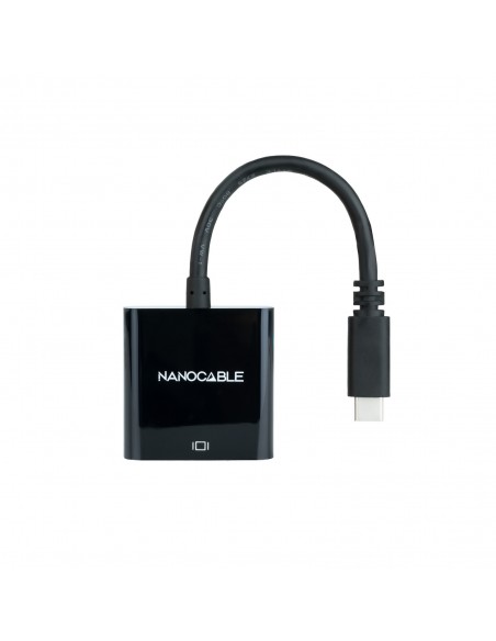 Nanocable Conversor USB-C a HDMI 4K, USB-C M-HDMI H, Negro, 15 cm