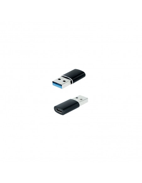 Nanocable Adaptador USB-A 3.1 a USB-C, USB-A M-USB-C H, Negro