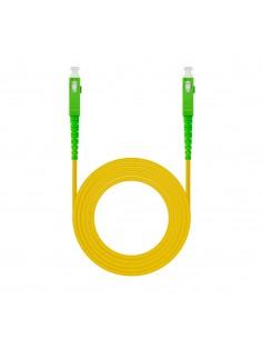 Nanocable Cable de Fibra Óptica SC APC a SC APC Monomodo Simplex LSZH, Amarillo, 15m