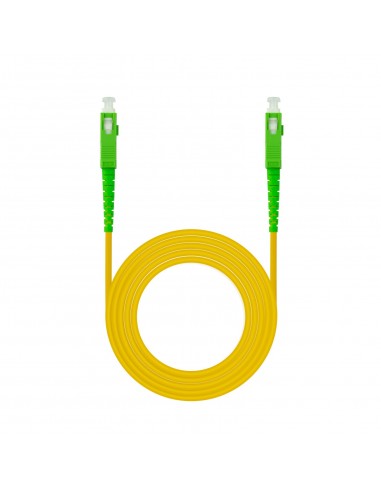 Nanocable Cable de Fibra Óptica SC APC a SC APC Monomodo Simplex LSZH, Amarillo, 15m