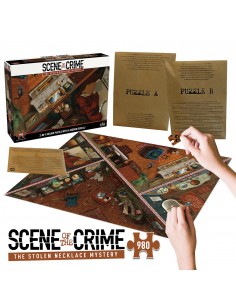 Juego de mesa puzzle escena del crimen el misterio del collar robado