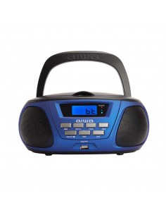 Radio cd - cassette portatil aiwa bbtu - 300bl 5w rms usb bluetooth blue