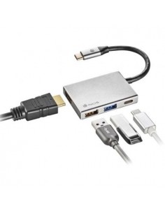 Docking USB Tipo-C NGS WonderDock4/ 2xUSB/ 1xUSB-Tipo-C/ 1xHDMI/ Gris