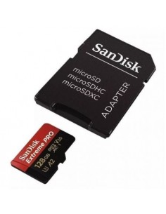 Tarjeta de Memoria SanDisk Extreme Pro 128GB microSD XC UHS-I con Adaptador/ Clase 10/ 200MBs