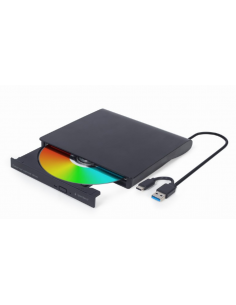 Gembird DVD-USB-03, Negro, Frente, Horizontal, China, DVD±RW, USB Tipo C