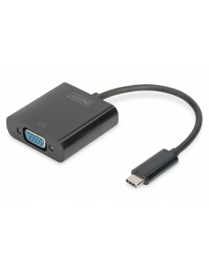 USB Type-C to VGA Adapter, Full HD 1080p cable length: 19.5 cm, black
