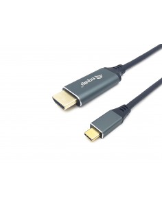Equip 133417 adaptador de cable de vídeo 3 m USB Tipo C HDMI tipo A (Estándar) Gris, Negro