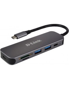 D-Link DUB-2325 hub de interfaz USB Tipo C 5000 Mbit s Gris