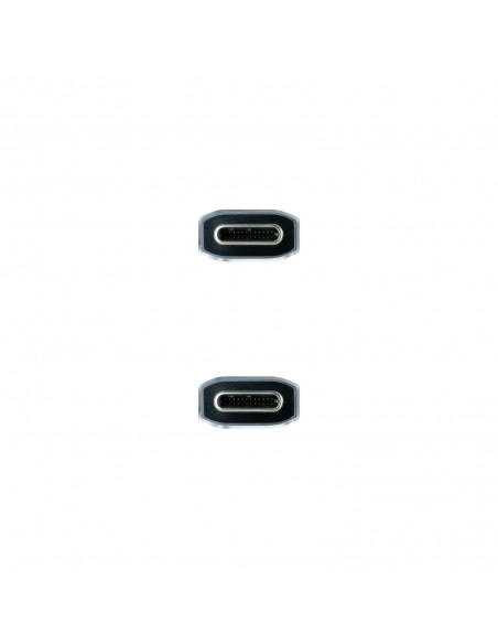 Nanocable Cable USB 3.1 Gen2 10Gbps 5A, 4K 60Hz, USB-C M-USB-C M, Gris Negro, 0.5 m