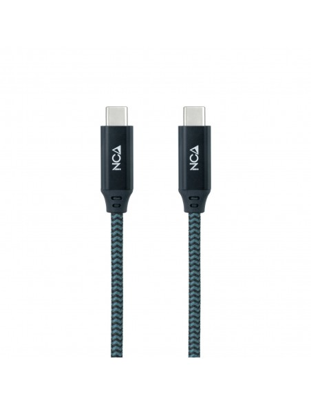 Nanocable Cable USB 3.2 Gen2x2 20Gbps 5A 100W 4K 60Hz USB-C M-USB-C M, Gris Negro, 2 m