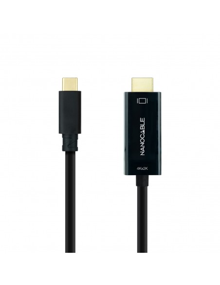 Nanocable Cable Conversor USB-C a HDMI 1.4 4K@30HZ 3 m, Negro
