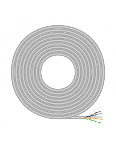 AISENS Cable de Red RJ45 Cat.6 UTP Rigido AWG23 CCA (aleacion), Gris, 100 m