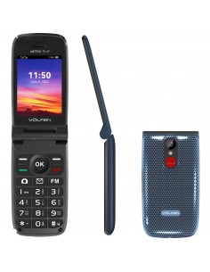 Telefono movil volfen astro flip azul tipo concha - pantalla 2.8 pulgadas -   dual sim - camara 0.3mpx