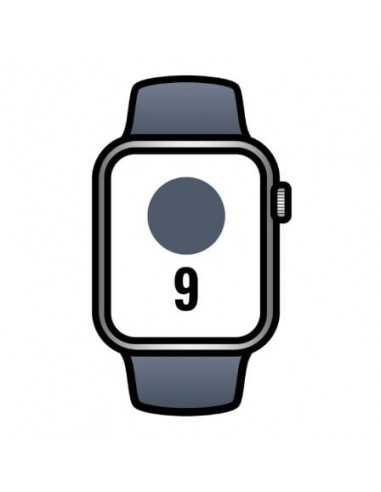 Apple Watch Series 9/ GPS/ 41mm/ Caja de Aluminio Plata/ Correa Deportiva Azul Tempestad M/L