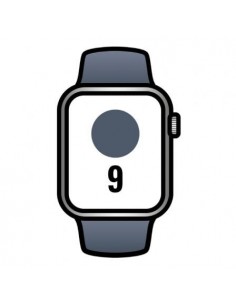 Apple Watch Series 9/ GPS/ 45mm/ Caja de Aluminio Plata/ Correa Deportiva Azul Tempestad S/M