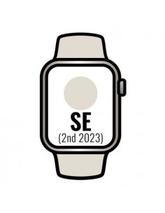 Apple Watch SE 2 Gen 2023/ GPS/ 40mm/ Caja de Aluminio Blanco Estrella/ Correa Deportiva Blanco Estrella S/M