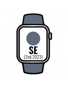 Apple Watch SE 2 Gen 2023/ GPS/ 40mm/ Caja de Aluminio Plata/ Correa Deportiva Azul Tempestad S/M