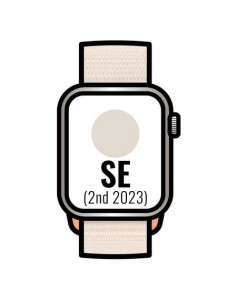 Apple Watch SE 2 Gen 2023/ GPS/ 44mm/ Caja de Aluminio Blanco Estrella/ Correa Deportiva Loop Blanco Estrella