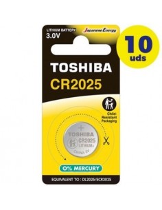 Pack de 10 Pilas de Botón Toshiba CR2025 CP-1C/ 3V
