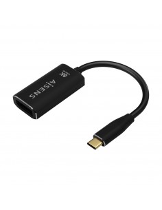 AISENS Conversor Aluminio USB-C a Displayport 8K@60Hz, USB-C M-DP H, Negro, 15cm